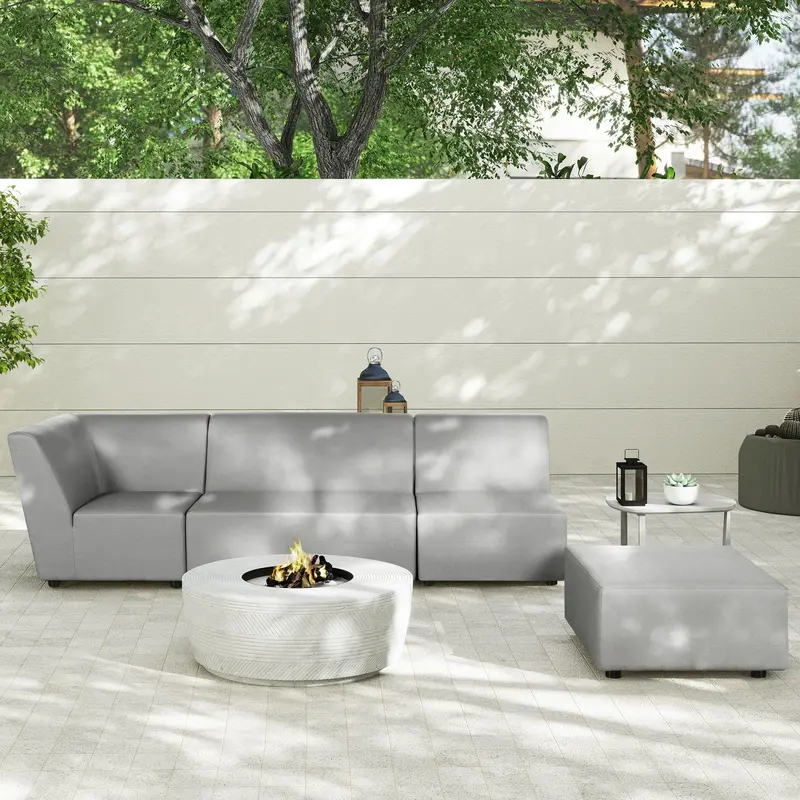 Cleo Modular Deep-Seating Patio Corner Chair in Weather-Resistant Axroma Olefin