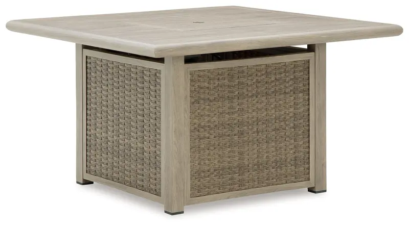 Cliff Trails Beige Square Fire Pit Table