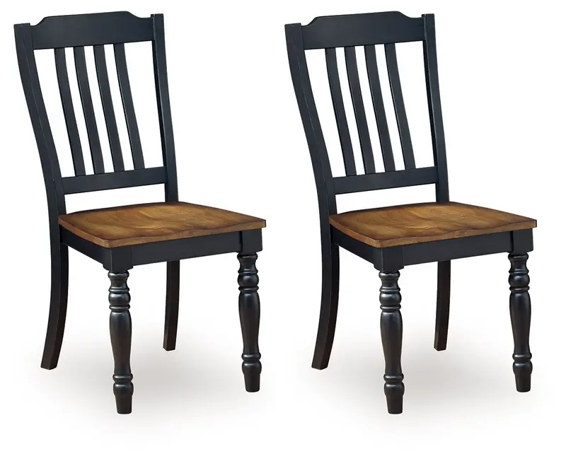 Clorazi Black-and-Brown Dining Side Chairs – Set of 2