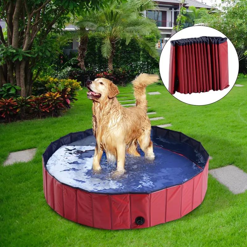 Collapsible Pet Paddling Pool – Indoor/Outdoor Folding Bath Tub for Dogs & Cats (140 x 30 cm H)