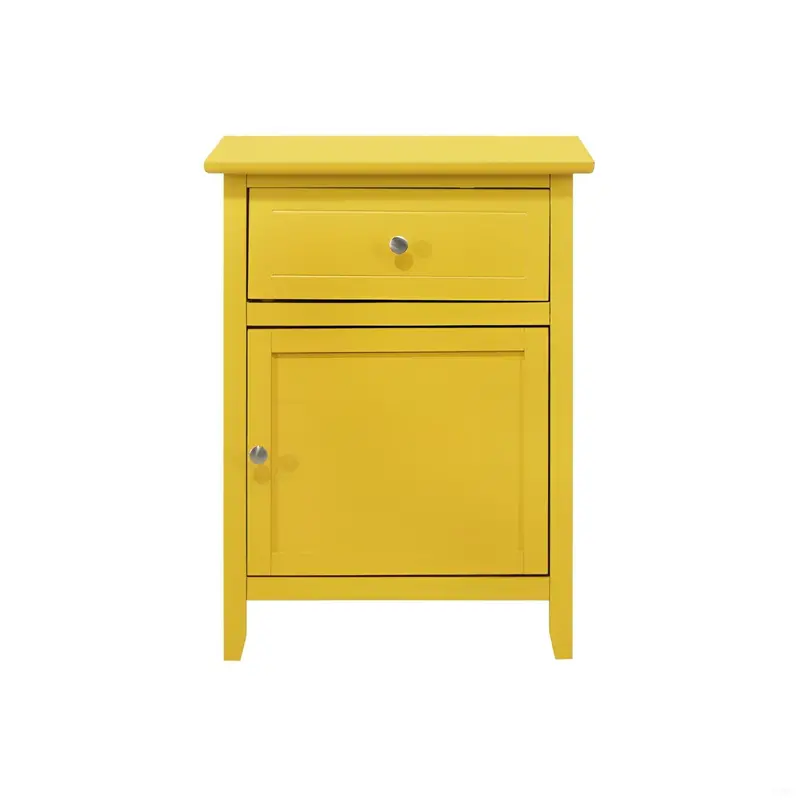 Compact 1-Drawer 1-Door Nightstand