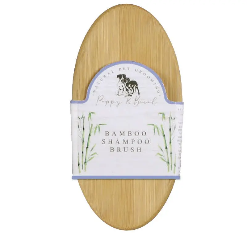 Compact Bamboo Dog Brush – 12 cm Ergonomic Grooming Tool by Poppy & Basil