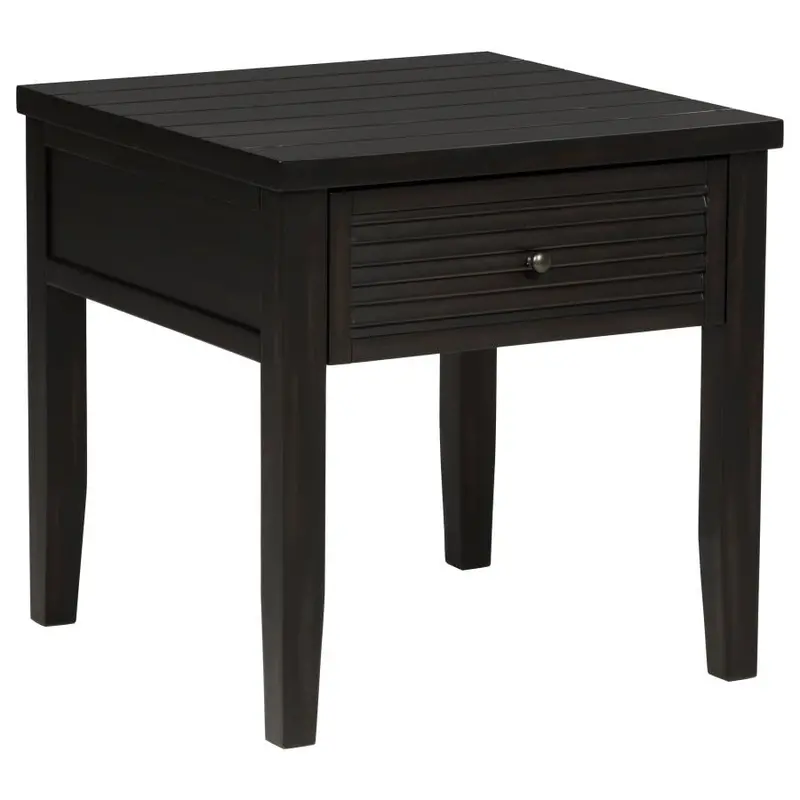 Concord Distressed Java 1-Drawer Square End Table