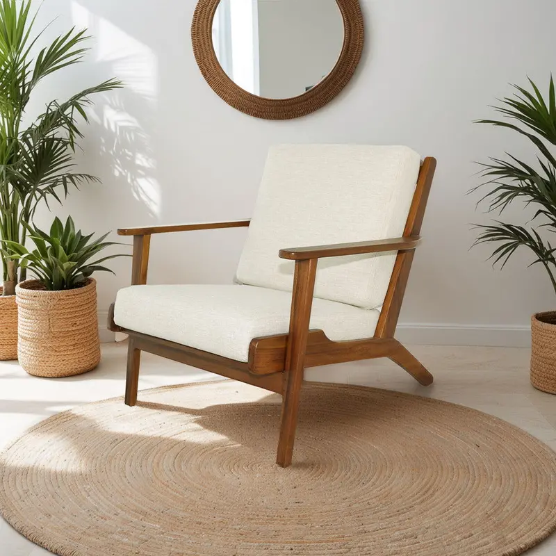 Connor Authentic Lounge Chair Featuring Curved Backrest and Premium Fabric Upholstery