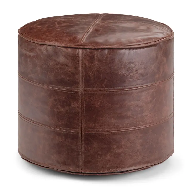 Connor Round Floor Pouf – Organic Handwoven Accent Cushion