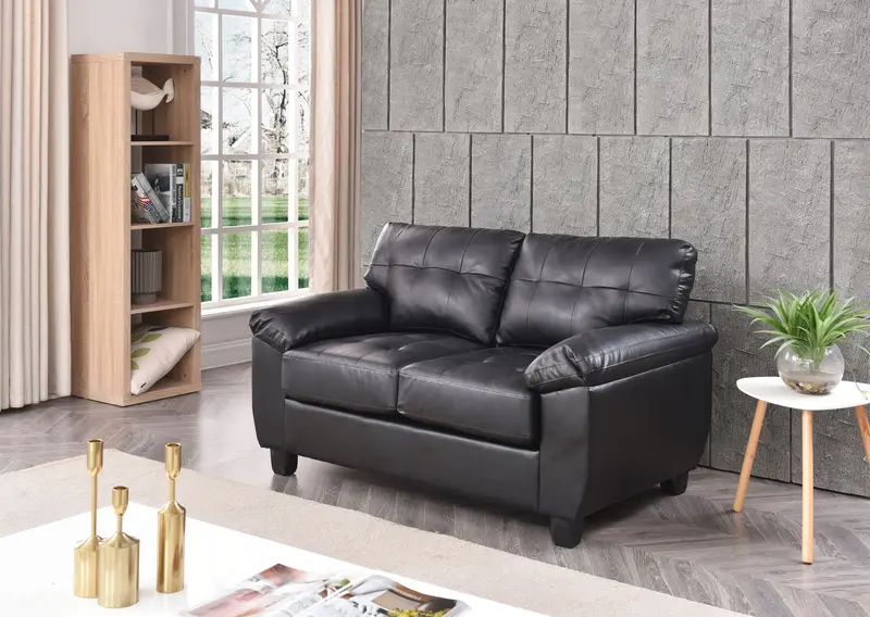 Contemporary Loveseat with Padded Armrests and Tailored Upholstery