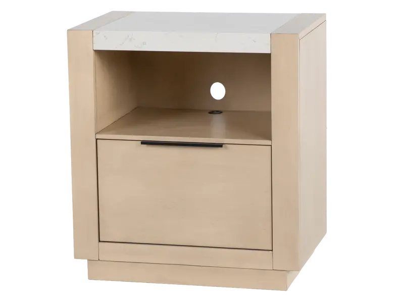 Contemporary Two-Drawer Nightstand for Small Bedrooms – Sleek Side Table
