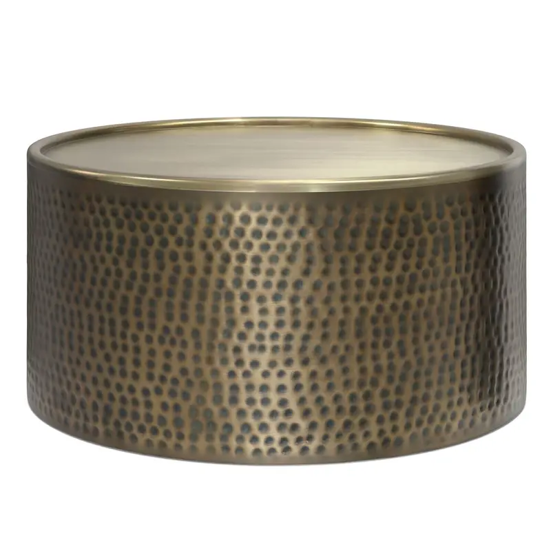 Corbin Geometric Coffee Table with Antique Gold Base
