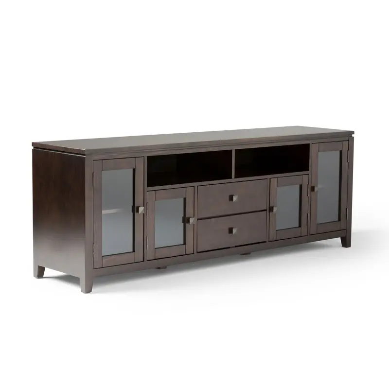 Cosmopolitan Wide TV Media Console – Mahogany Brown Finish