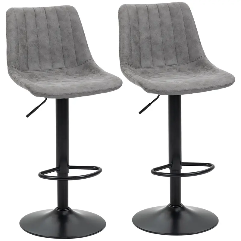 Counter-Height Swivel Barstools – Set of 2 with 360° Rotation and Comfort Footrest