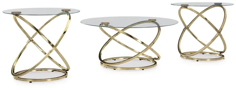 Crimonti Champagne-Finished 3-Piece Occasional Table Set