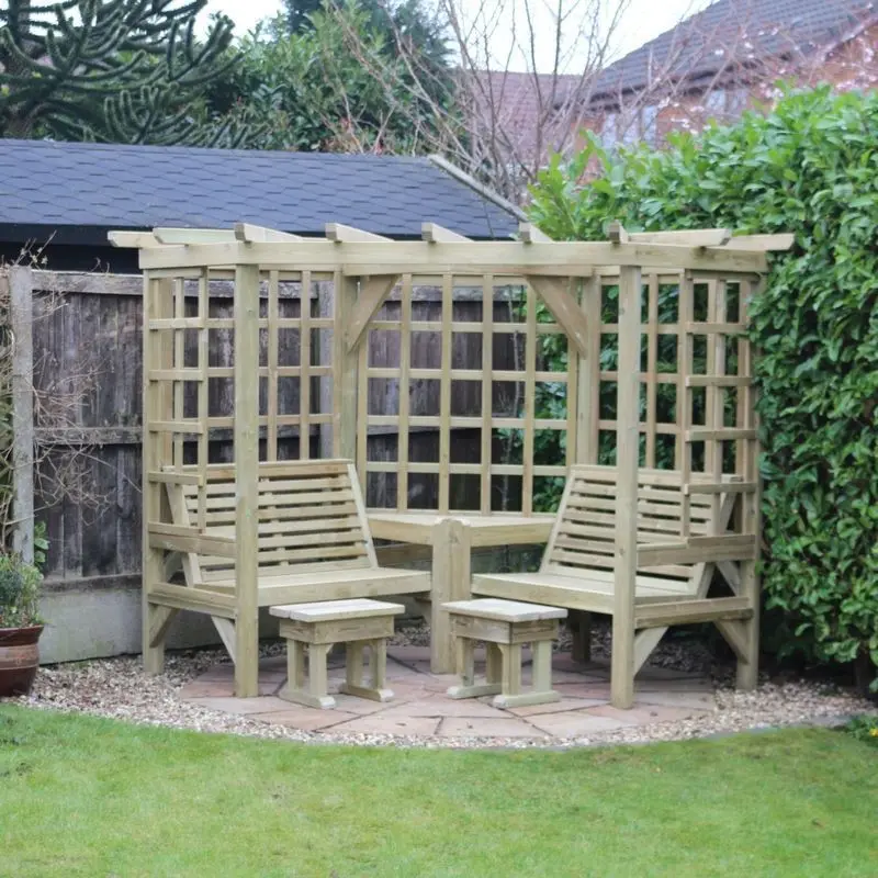 Croft Clementine Garden Arbour – Four-Seat Wooden Shelter