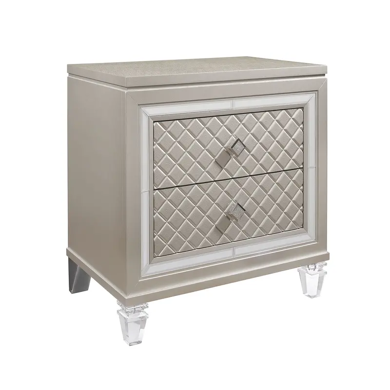 Cross Glam Champagne-Finish Nightstand