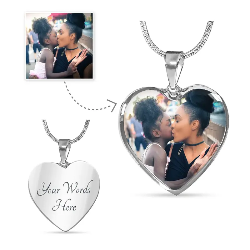 Custom Photo Necklace – Heart of Love Luxury Pendant
