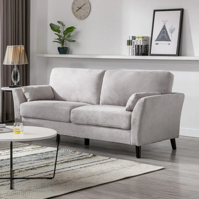 Damian Woven-Fabric Sofa – Textured Weave Design with Clean Lines and Supportive Cushioning