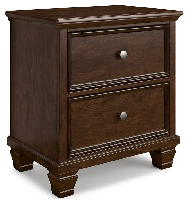 Danabrin Two-Drawer Brown Nightstand