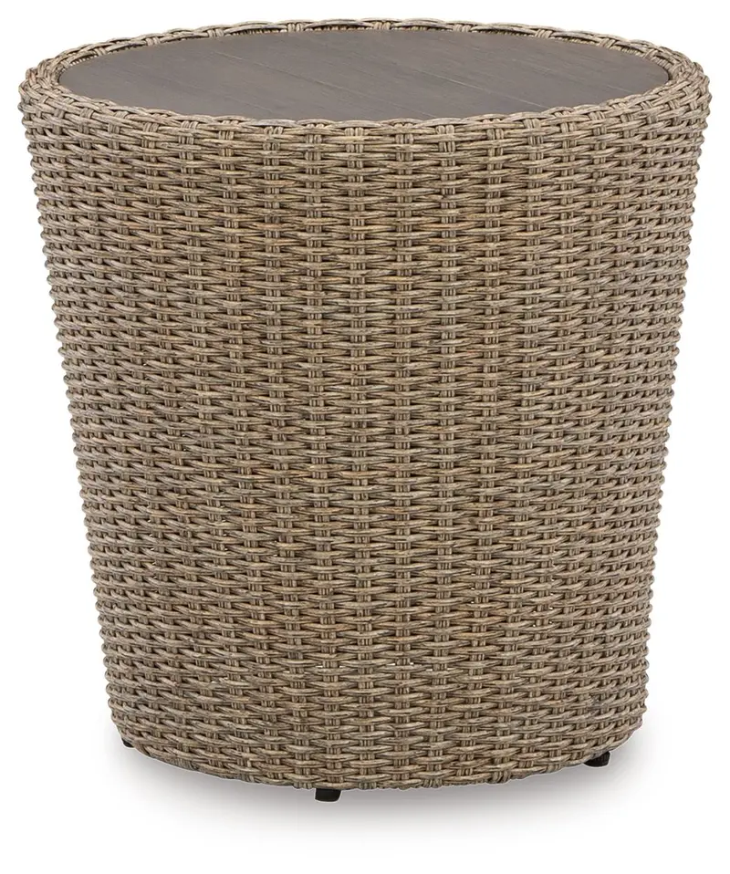 Danson Beige Round End Table – Soft-Tone Living Room Accent