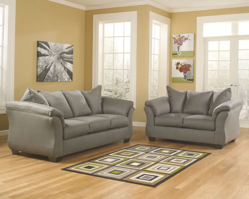 Darcy Living Room Set – Fabric Upholstered Sofa, Loveseat, and Armchair Collection