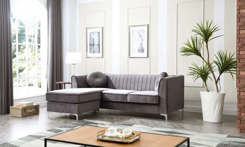 Delray Microsuede Chaise Sofa