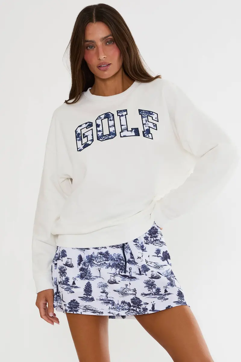 Devyn Oversized Evening Golf Toile Sweatshirt