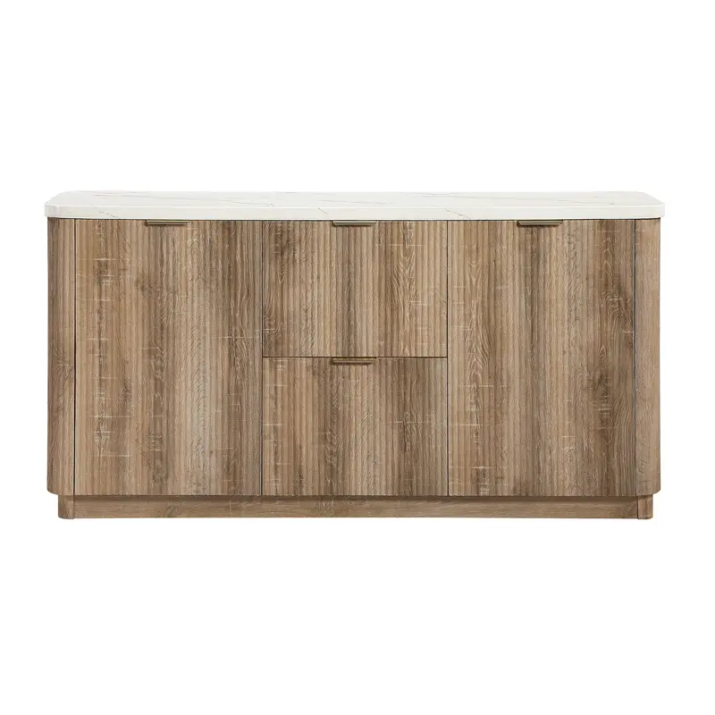 Donnie Natural Wood Storage Buffet with Rustic Charm