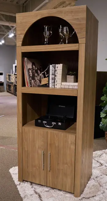 Dovander Brown Display Cabinet with Adjustable Shelving and Glass Doors