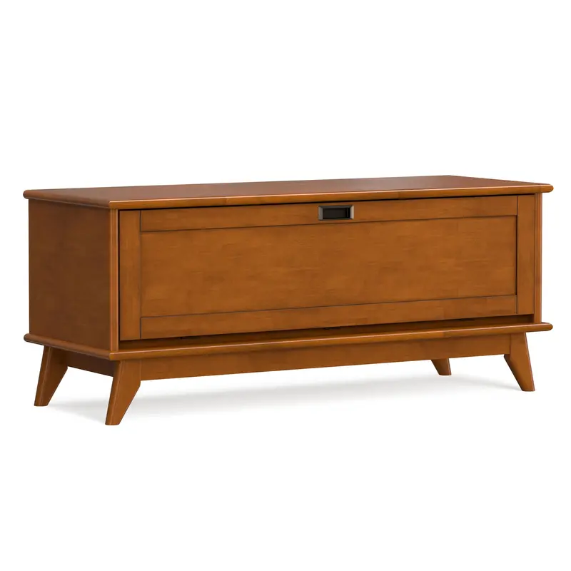 Draper Flip-Down Teak Storage Bench – Outdoor or Entryway