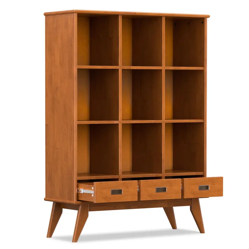 Draper Modular 9-Cube Storage Unit with Drawers in Brown