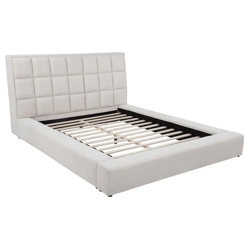 Dreux Panel Platform Bed – Upholstered Low-Profile Bed Frame with Clean Lines