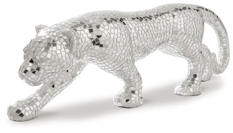 Drice Contemporary Metal Sculpture – Silver and Gray Textured Finish