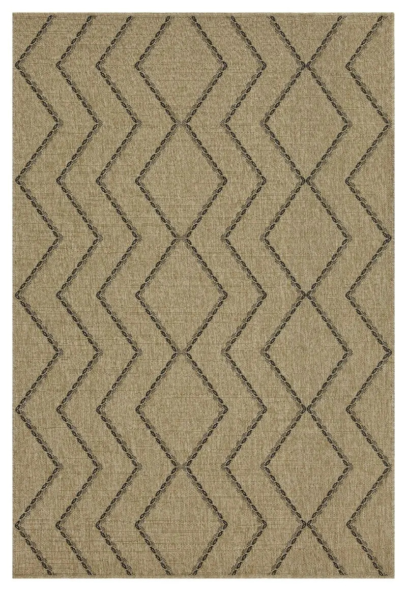Earth Black and Natural 5’3″ x 7’3″ Indoor-Outdoor Area Rug