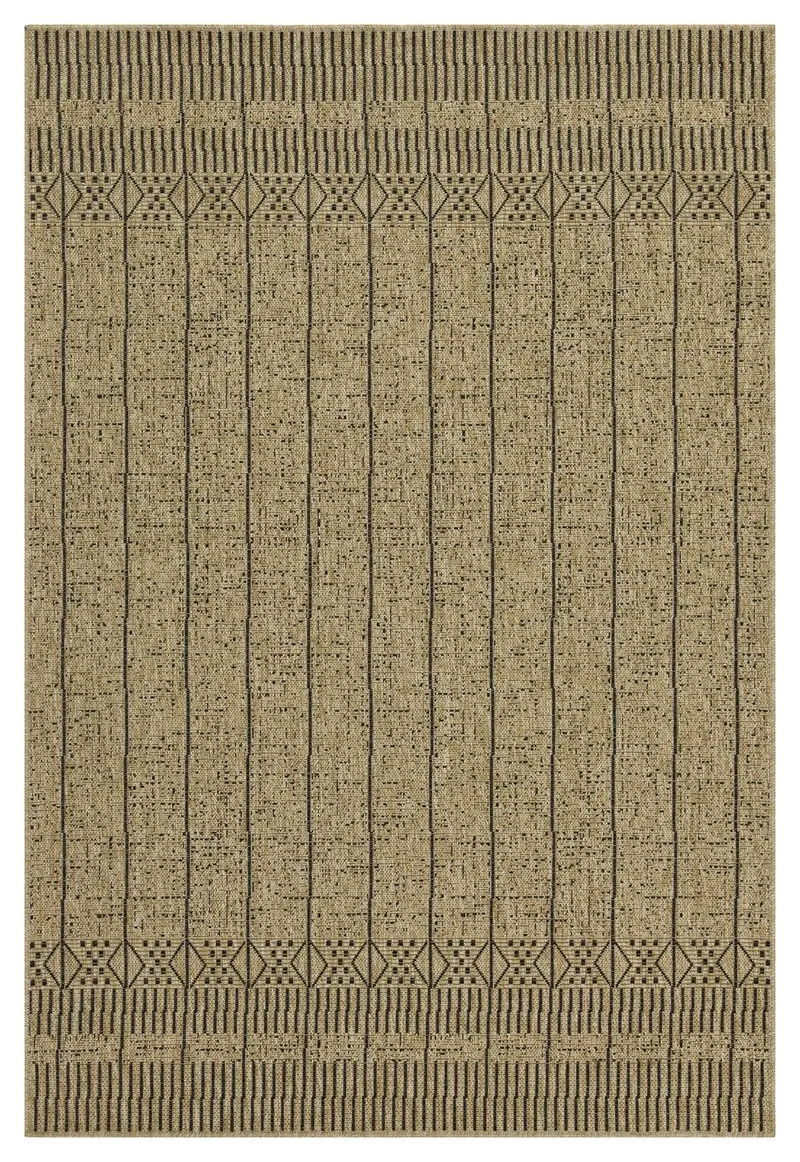 Earth Jute and Black 5’3″ x 7’3″ Indoor-Outdoor Area Rug
