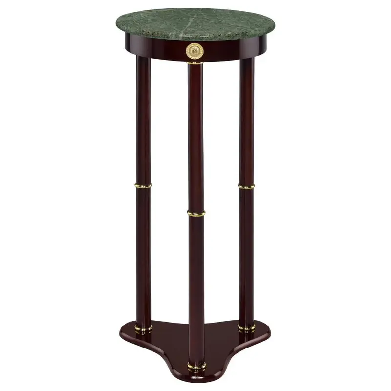 Edite Merlot Marble Accent Side Table with Round Top