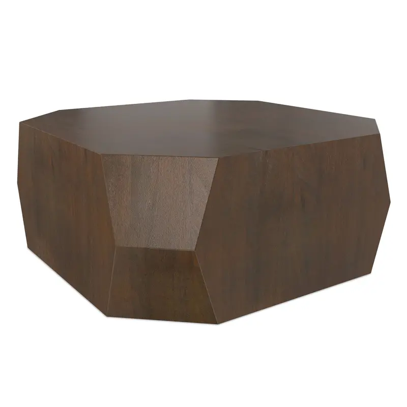 Eisley Geometric Coffee Table in Rich Walnut