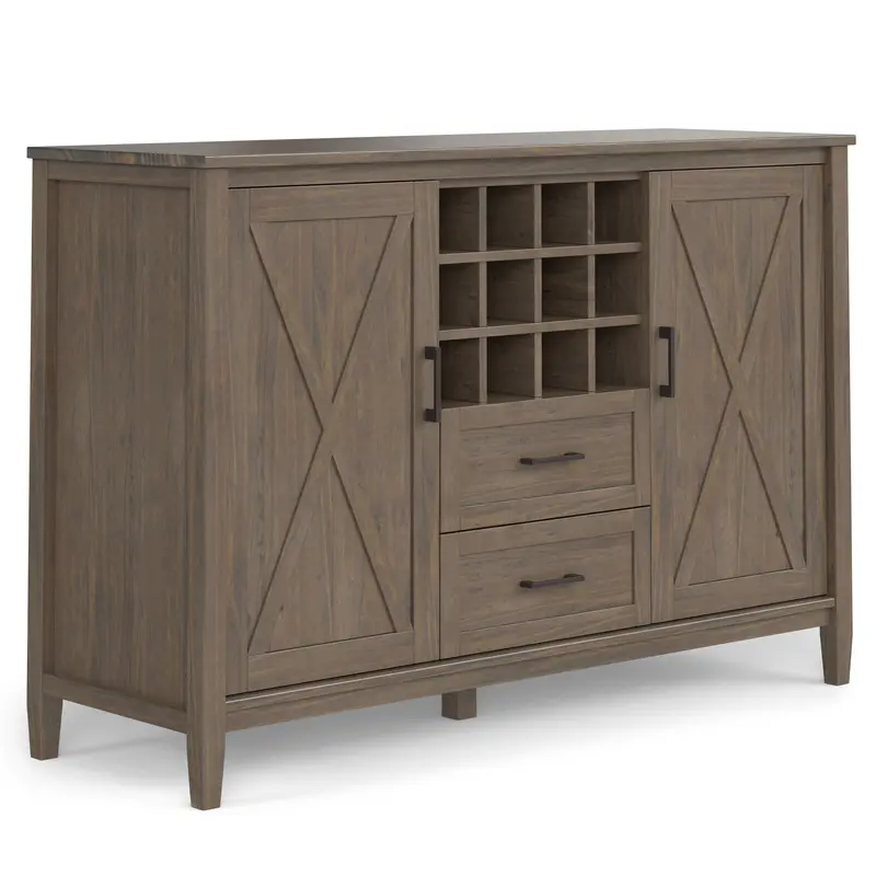 Ela Smoky Brown Sideboard with Integrated Wine Rack