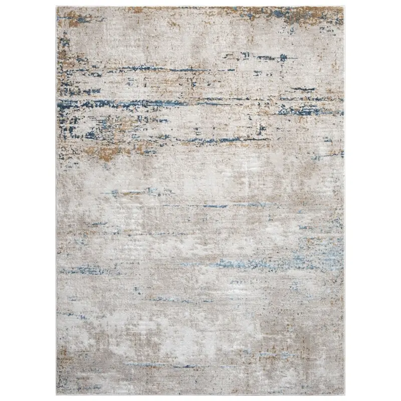 Elegance Ivory Polyester Floor Rug – 5’3″ x 7’3″