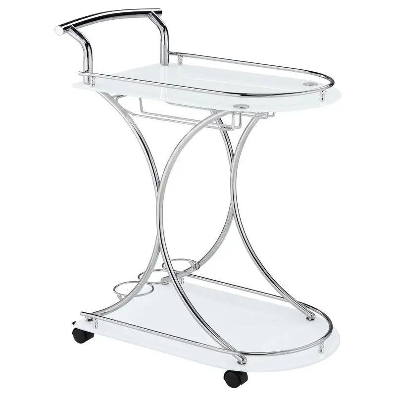 Elfman Two-Shelf Rolling Serving Cart – Compact Bar or Utility Trolley
