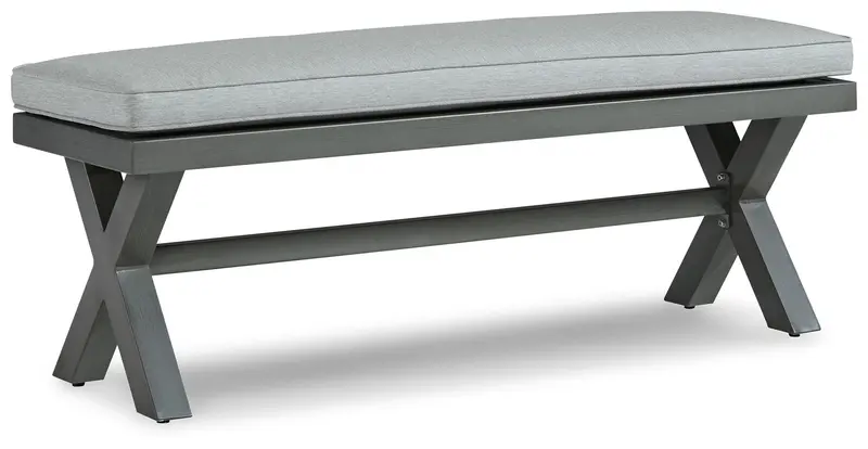 Elite Park Gray Bench with Padded Cushion – Indoor or Covered Outdoor Use