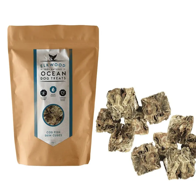 Elkwood Sea Creature Dog Treats – Natural Fish-Based Chew Snacks (130 g)