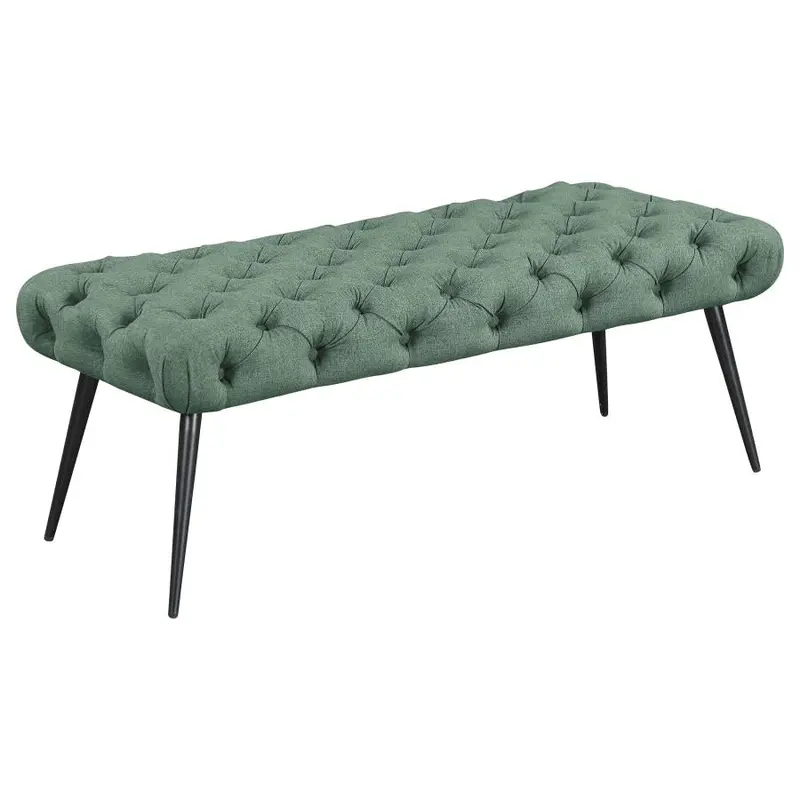 Ella Tufted Upholstered Bench with Metal Legs
