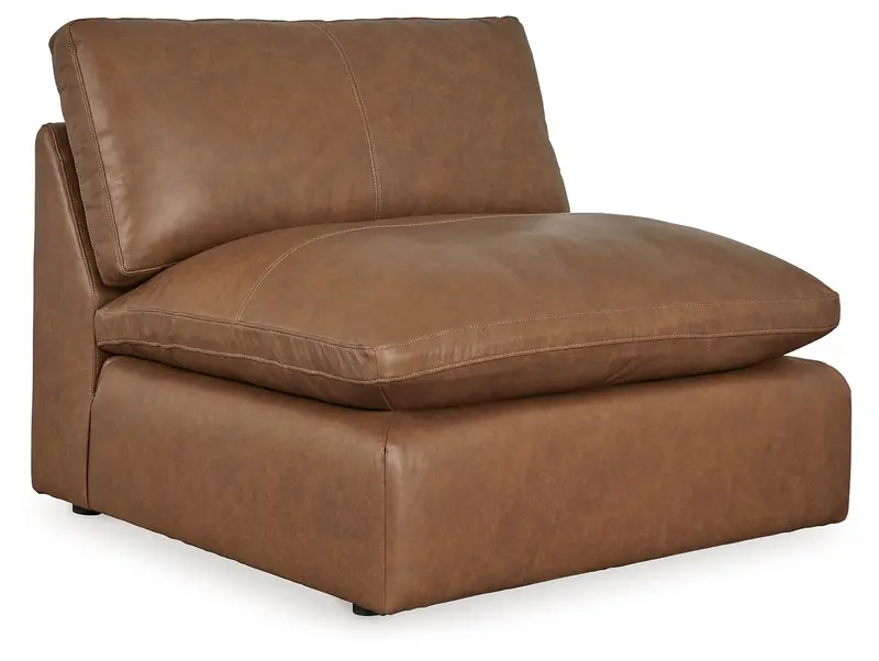 Emilia Armless Chair in Caramel – Streamlined, Space-Saving Design