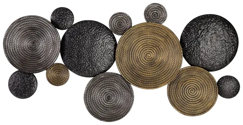 Emsley Metallic Wall Sculpture – Black, Gray, and Reflective Silver Accents