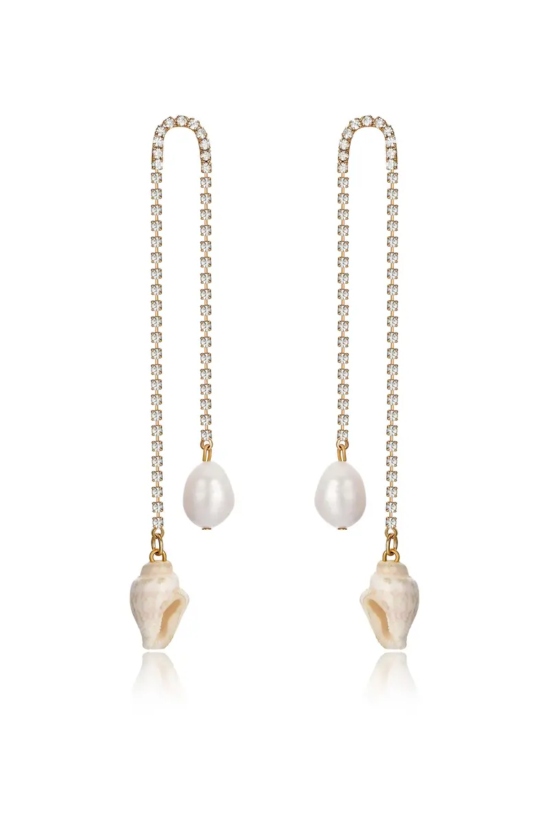 Ettika Balanced Shell & Pearl Earrings – Harmonized Natural Elements
