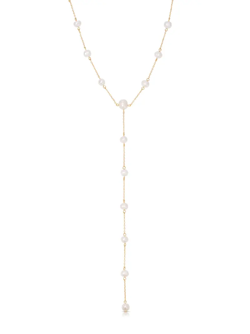 Ettika Dripping Pearl Lariat Necklace – Adjustable Draping Design