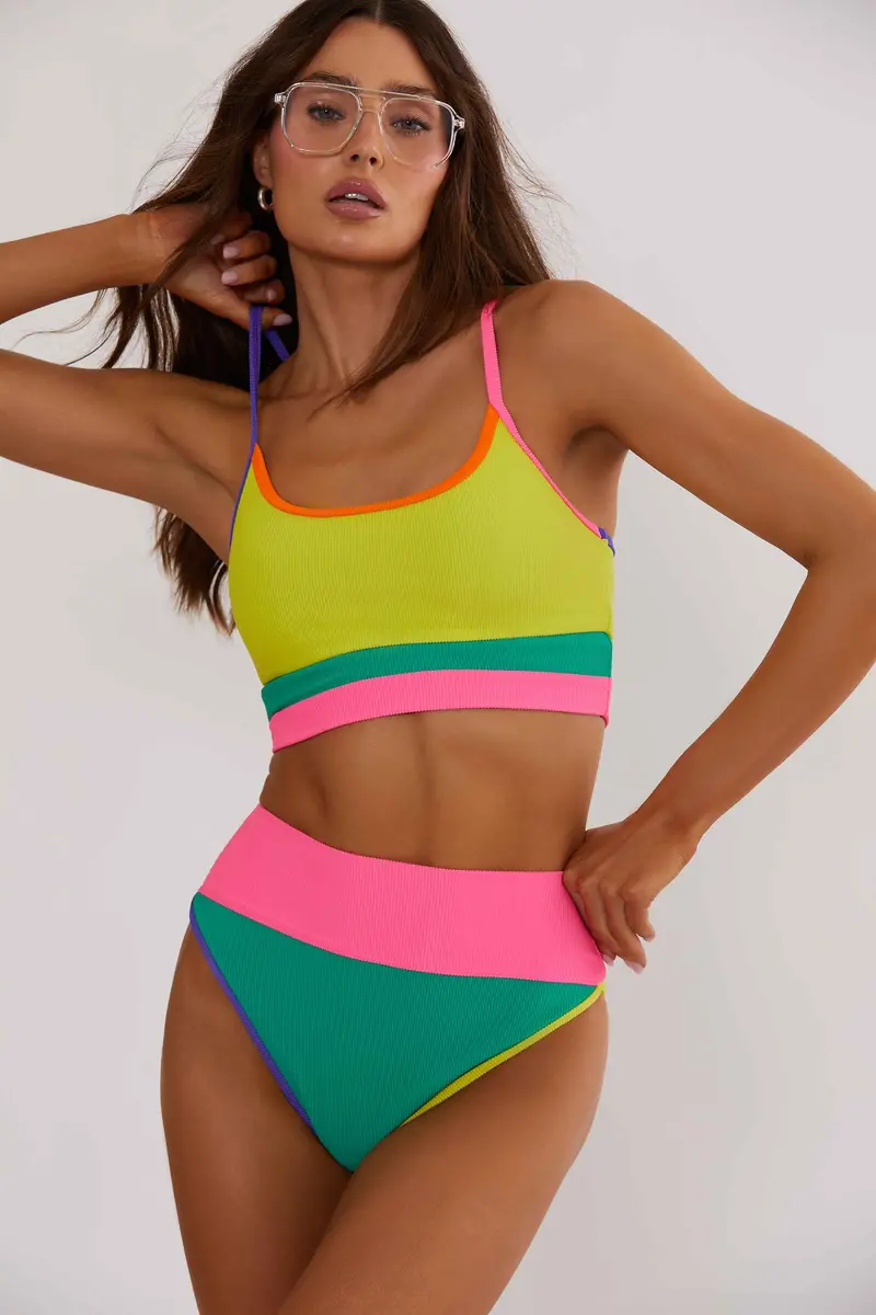 Eva Colorblock Cropped Top