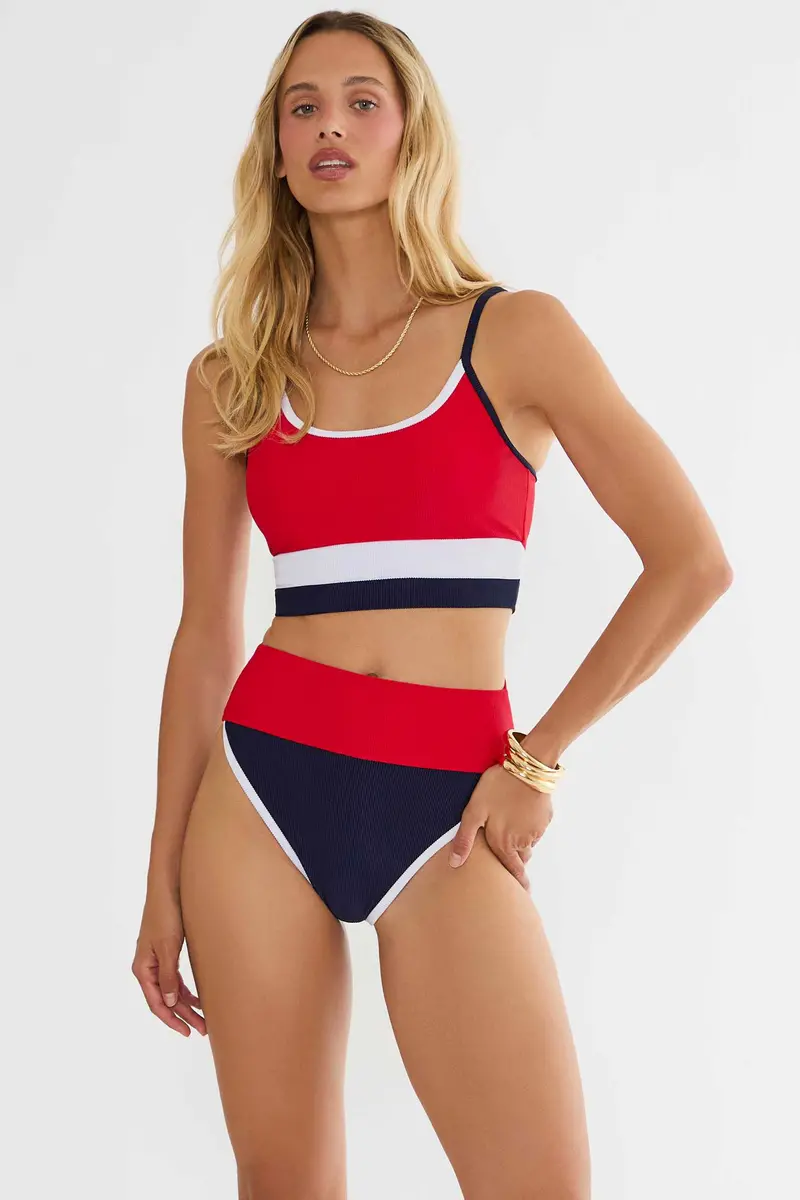 Eva Halter Top – Twilight Firework Colorblock Design