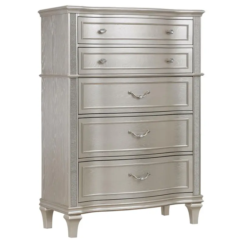 Evangeline 6-Drawer Bedroom Chest with Silver Oak Veneer