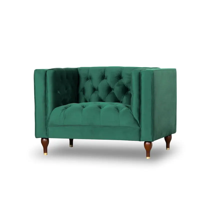 Evelyn Tufted Back Armchair – Mid-Century Modern Lounge Seating