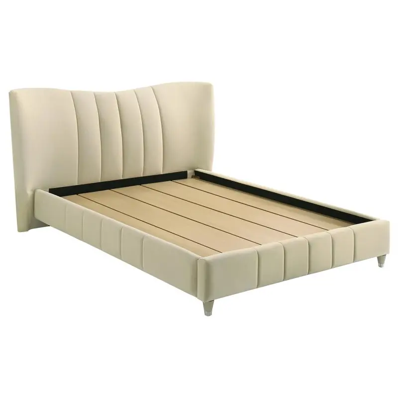Evelyn Upholstered Panel Platform Bed Frame