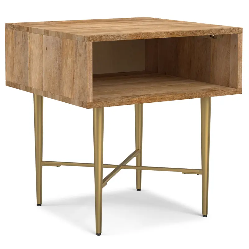 Fallon Natural Wood End Table – Light Rustic Look